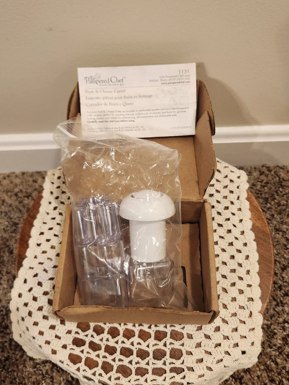 Pampered Chef Fruit & Cheese Cutter #1131 In Original Box With Use / Care Card